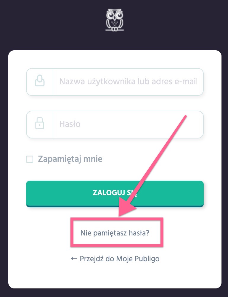 Publigo (WP Idea) - zmiana hasła