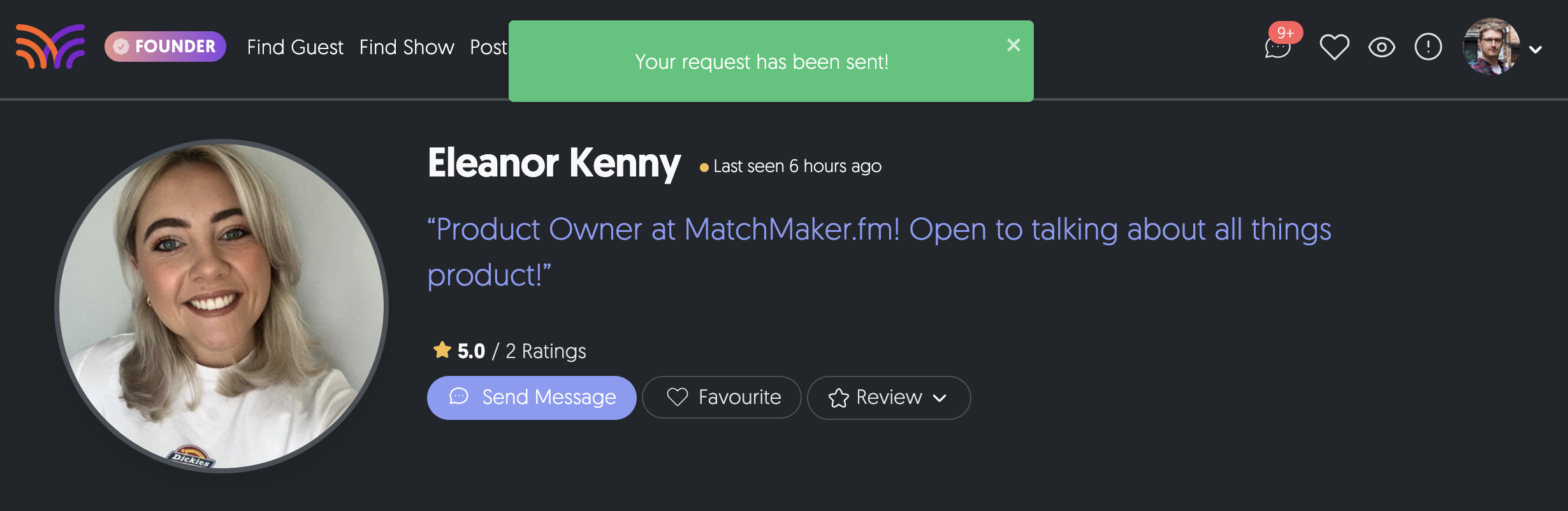 A completed review request.
