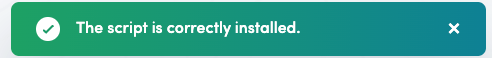 [screenshot: test installation notification]