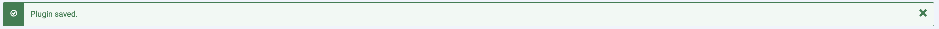 Plugin saved message